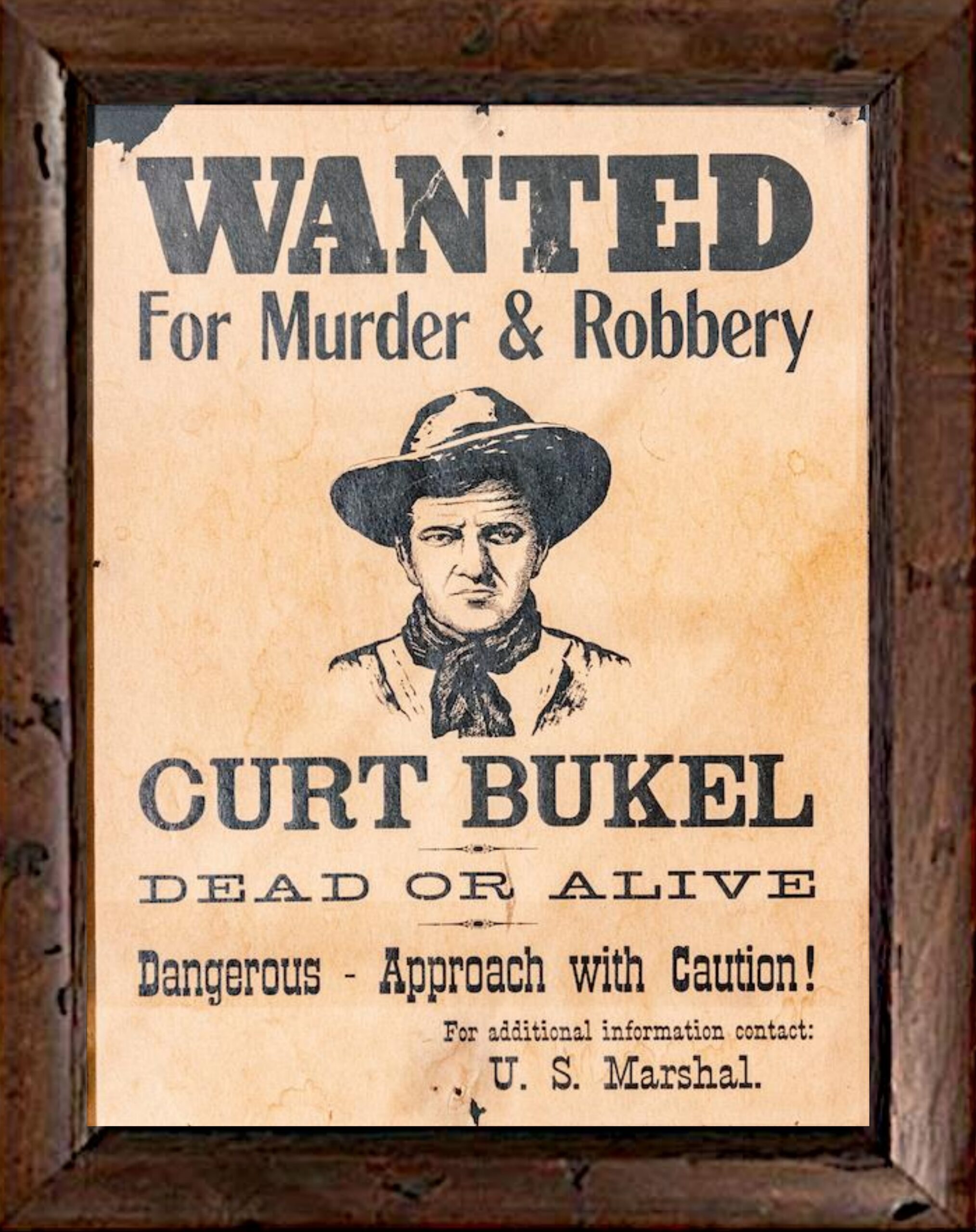 Bonanza Curt Bukel Wanted Poster