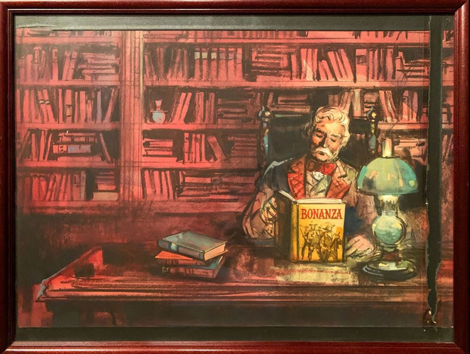 Original-Writer-Credit-Watercolor-Artwork-from-BONANZA-Image Original-Writer-Credit-Watercolor-Artwork-from-BONANZA-Image