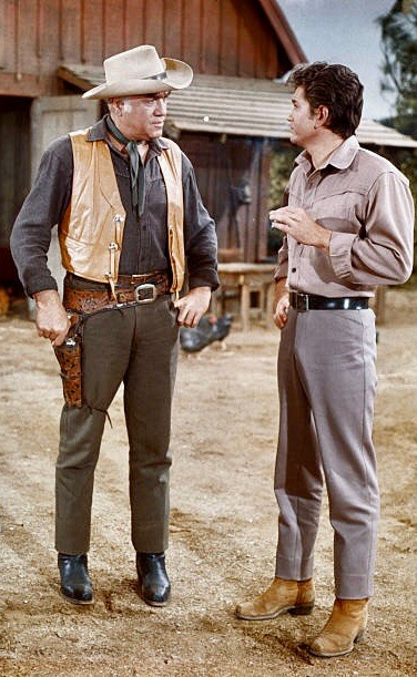 Michael Landon and Lorne Greene Michael Landon and Lorne Greene
